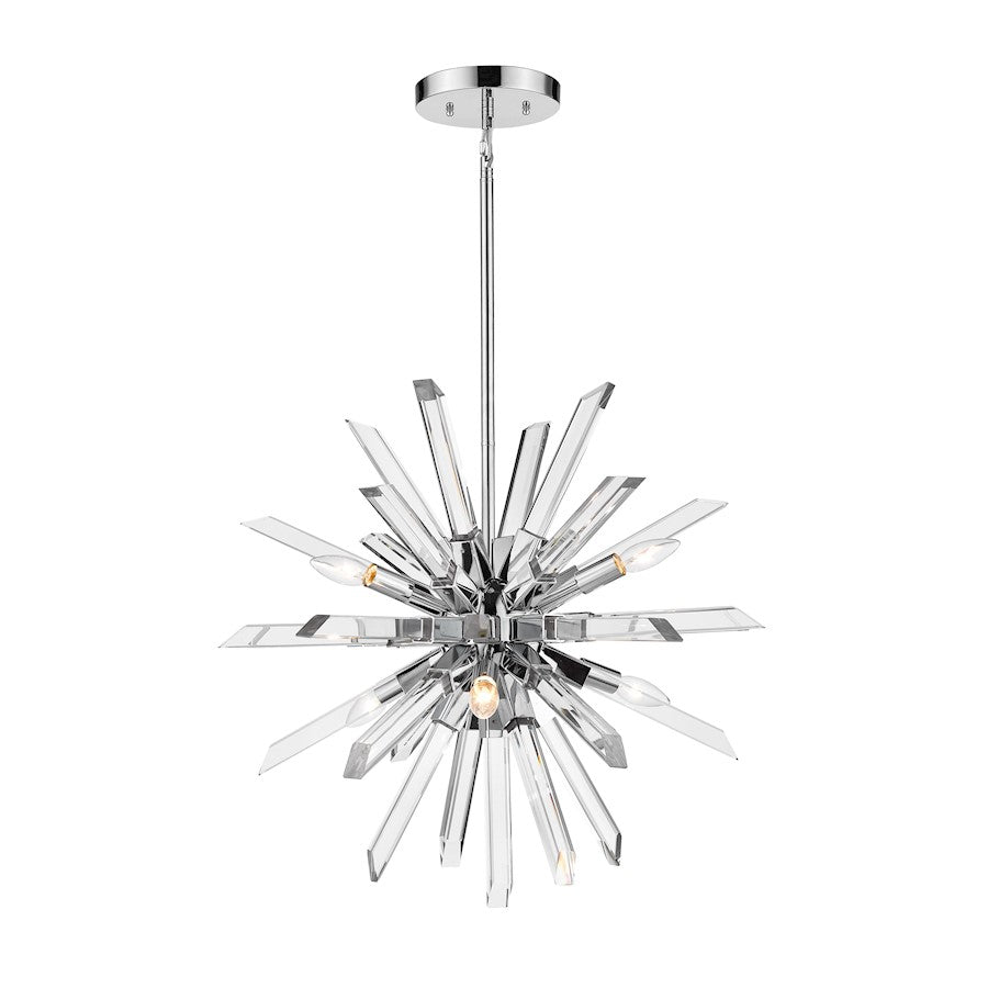 Z-Lite Burst 6 Light Chandelier, Chrome/Clear - 4003-6CH