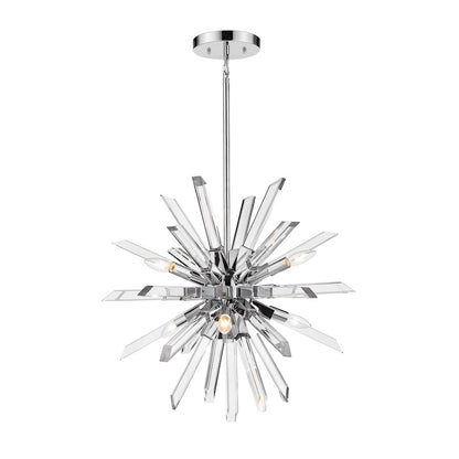 Z-Lite Burst 6 Light Chandelier, Chrome/Clear - 4003-6CH