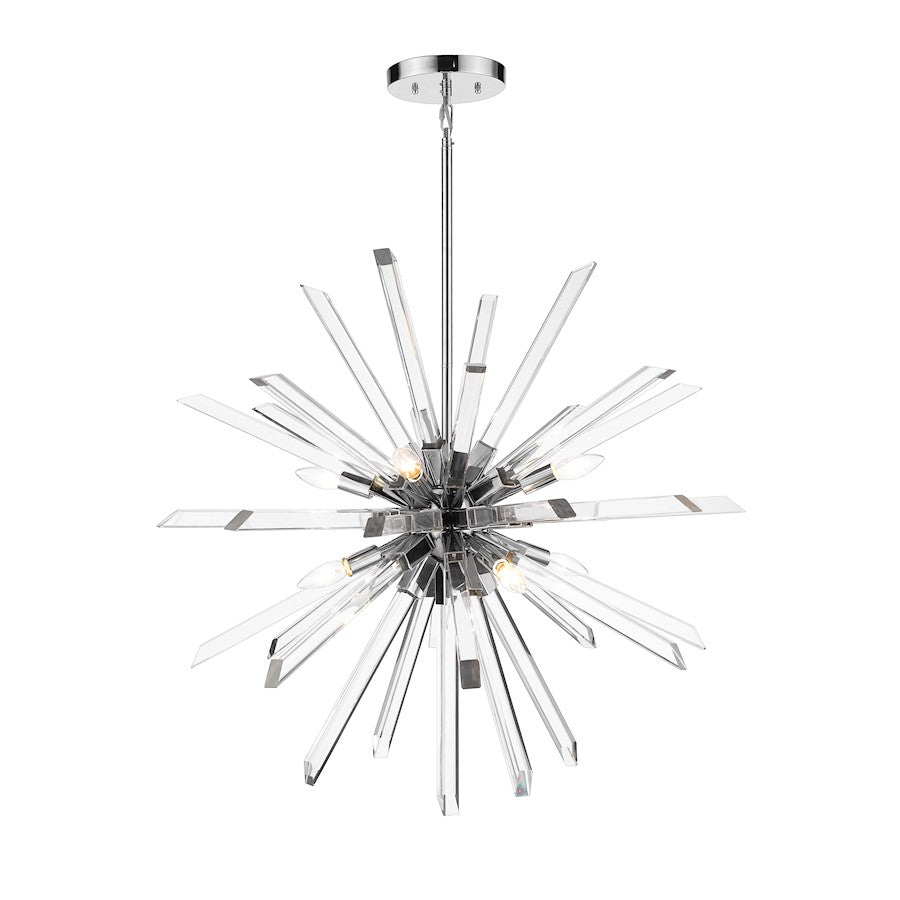 Z-Lite Burst 8 Light Chandelier, Chrome/Clear - 4003-8CH