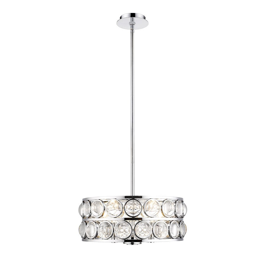 Z-Lite Eternity 5 Light Flush Mount, Chrome/Clear - 4004-18CH