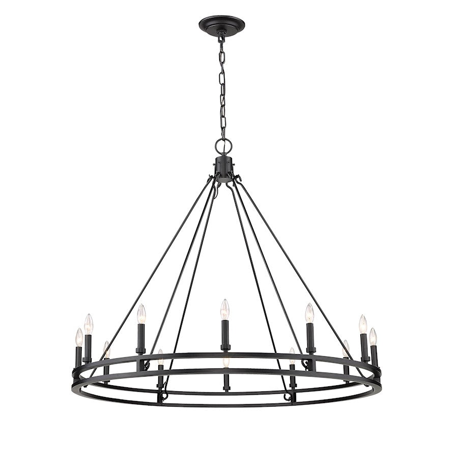 Dennison Chandelier, Matte Black