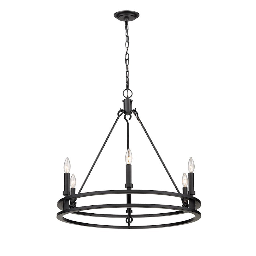 Dennison Chandelier, Matte Black