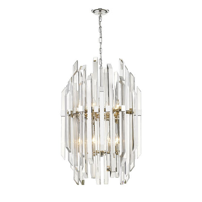 Z-Lite Bova 12 Light 35" Pendant, Polished Nickel, Clear - 4006-12PN