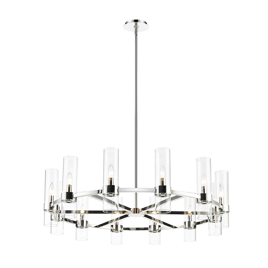 Z-Lite Datus 12 Light Chandelier in Polished Nickel/Clear - 4008-12PN