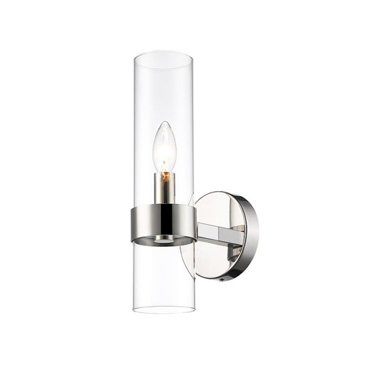 Z-Lite Datus 1 Light Wall Sconce in Polished Nickel/Clear - 4008-1S-PN