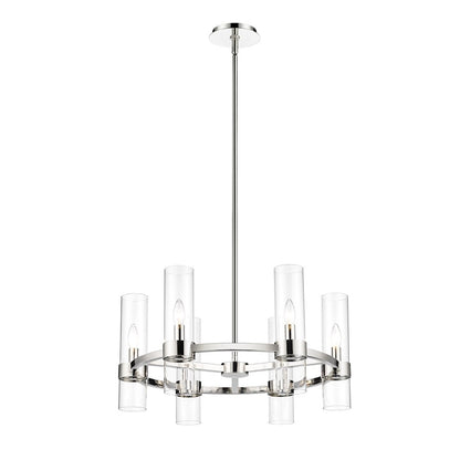 Z-Lite Datus 6 Light Chandelier in Polished Nickel/Clear - 4008-6PN