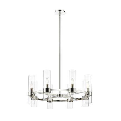 Z-Lite Datus 8 Light Chandelier in Polished Nickel/Clear - 4008-8PN