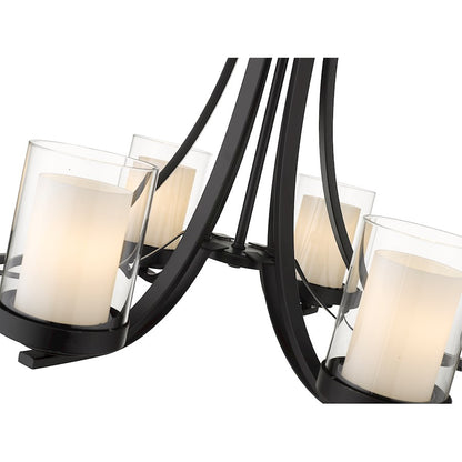 Willow 1 Light 8" Sconce, Black, Inner White & Outer Clear