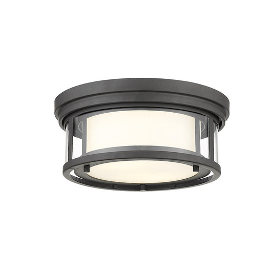 Z-Lite Willow 2 Light Flush Mount in Bronze/White/Clear - 426F12-BRZ