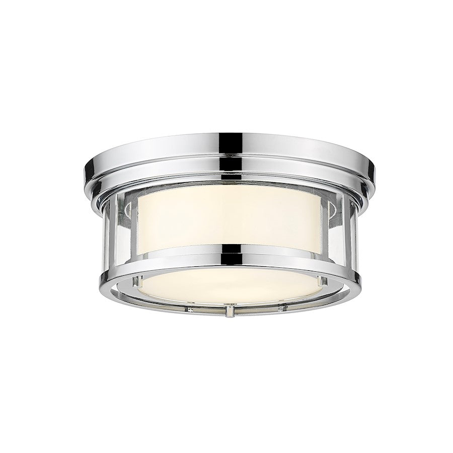 Z-Lite Willow 2 Light Flush Mount in Chrome/White/Clear - 426F12-CH