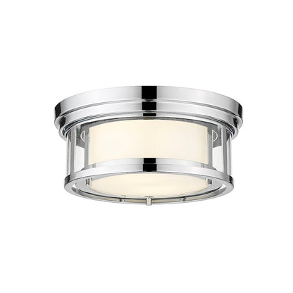 Z-Lite Willow 2 Light Flush Mount in Chrome/White/Clear - 426F12-CH