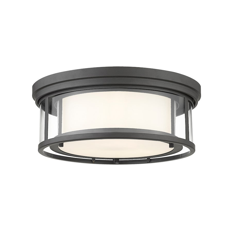 Z-Lite Willow 3 Light Flush Mount in Bronze/White/Clear - 426F16-BRZ