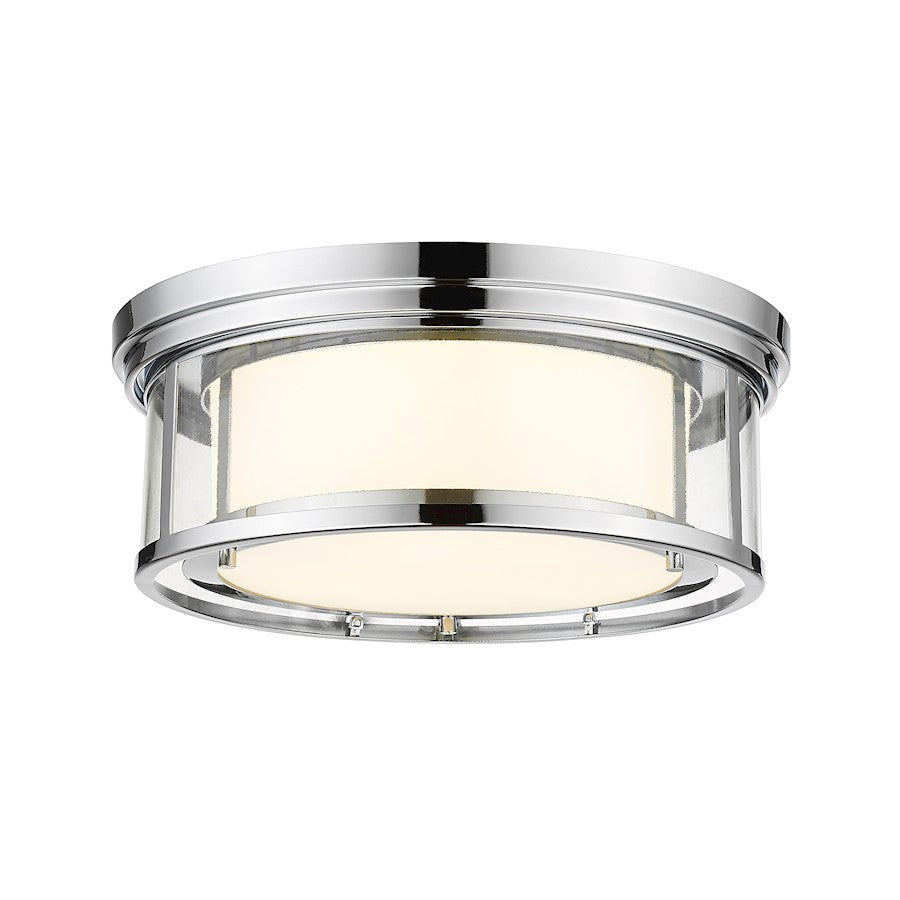 Z-Lite Willow 3 Light Flush Mount in Chrome/White/Clear - 426F16-CH