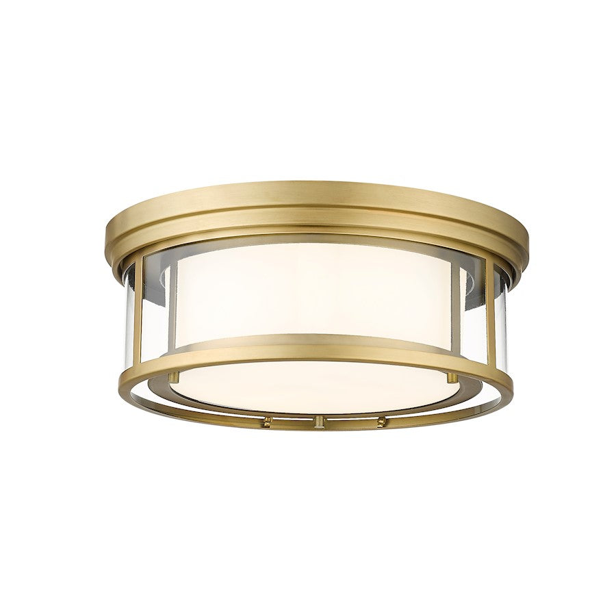 Z-Lite Willow 3 Light Flush Mount in Olde Brass//White/Clear - 426F16-OBR