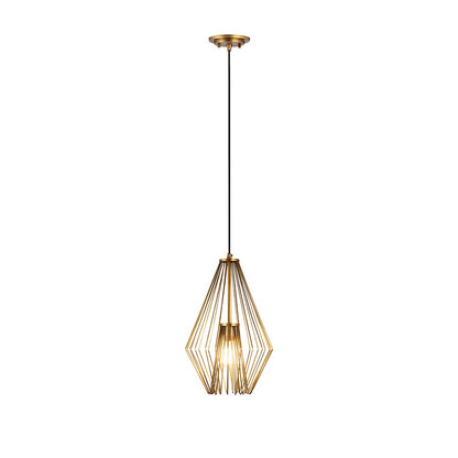 Z-Lite Quintus 1 Light 12.25" Mini Pendant, Rubbed Brass - 442MP12-RB