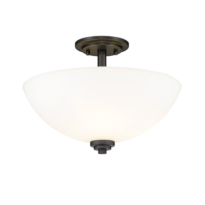 Z-Lite Ashton 3 Light Semi Flush Mount, Matte Black