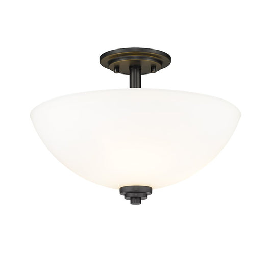 Z-Lite Ashton 3 Light Semi Flush Mount, Matte Black