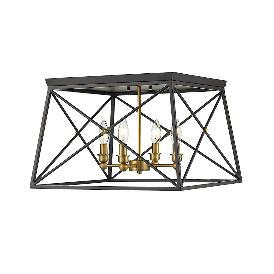 Z-Lite Trestle 4 Light Flush Mount