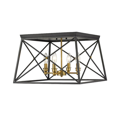 Z-Lite Trestle 4 Light Flush Mount