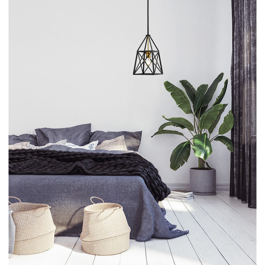 1 Light Mini Pendant, Matte Black