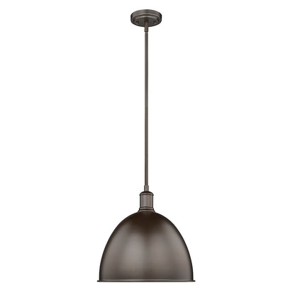 Z-Lite Sawyer 1 Light 12.5" Pendant, Bronze/Bronze - 4500P12-BRZ