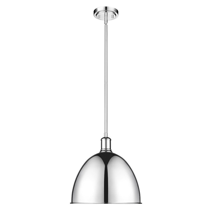 Z-Lite Sawyer 1 Light 12.5" Pendant, Chrome/Chrome - 4500P12-CH