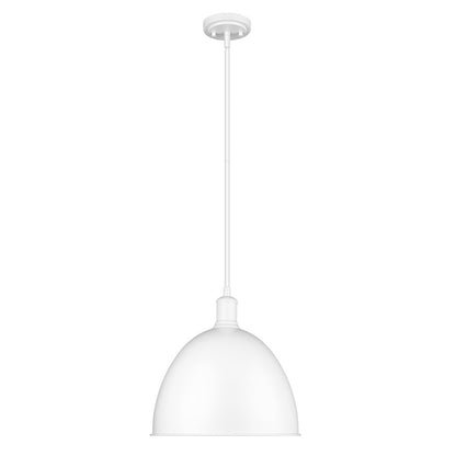 Z-Lite Sawyer 1 Light 12.5" Pendant, Satin White/Satin White - 4500P12-SW