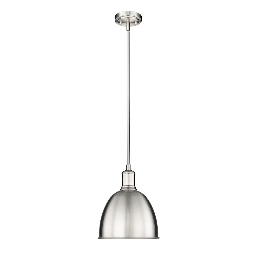 Z-Lite Sawyer 1 Light 10" Pendant, Brushed Nickel/Brushed Nickel - 4500P8-BN