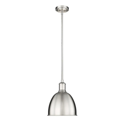 Z-Lite Sawyer 1 Light 10" Pendant, Brushed Nickel/Brushed Nickel - 4500P8-BN