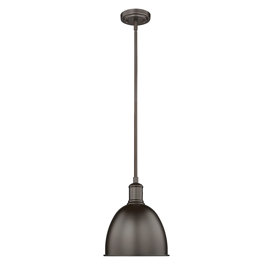 Z-Lite Sawyer 1 Light 10" Pendant, Bronze/Bronze - 4500P8-BRZ