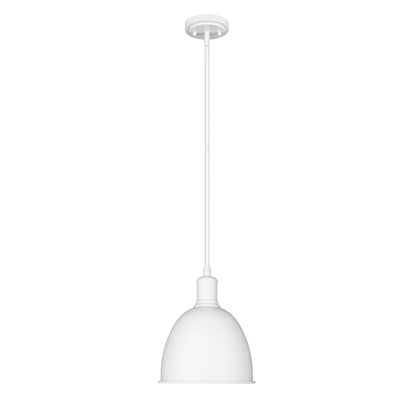 Z-Lite Sawyer 1 Light 10" Pendant, Satin White/Satin White - 4500P8-SW