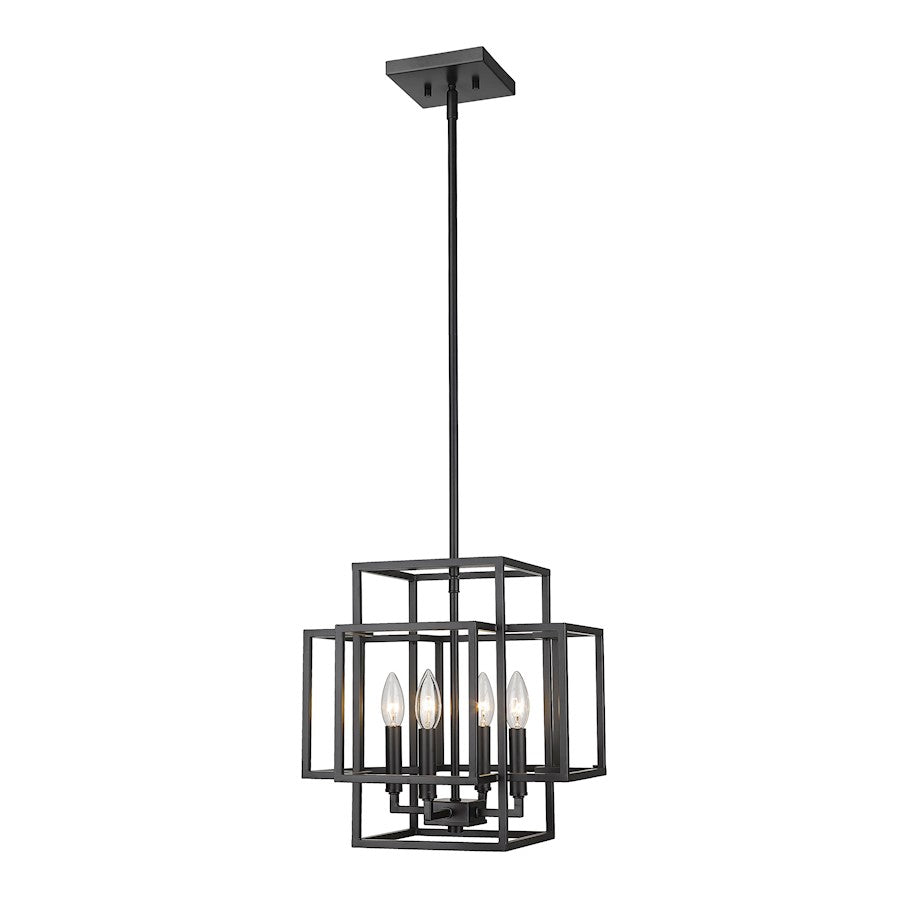 Z-Lite Titania 4 Light 14" Pendant, Matte Black - 454-14MB