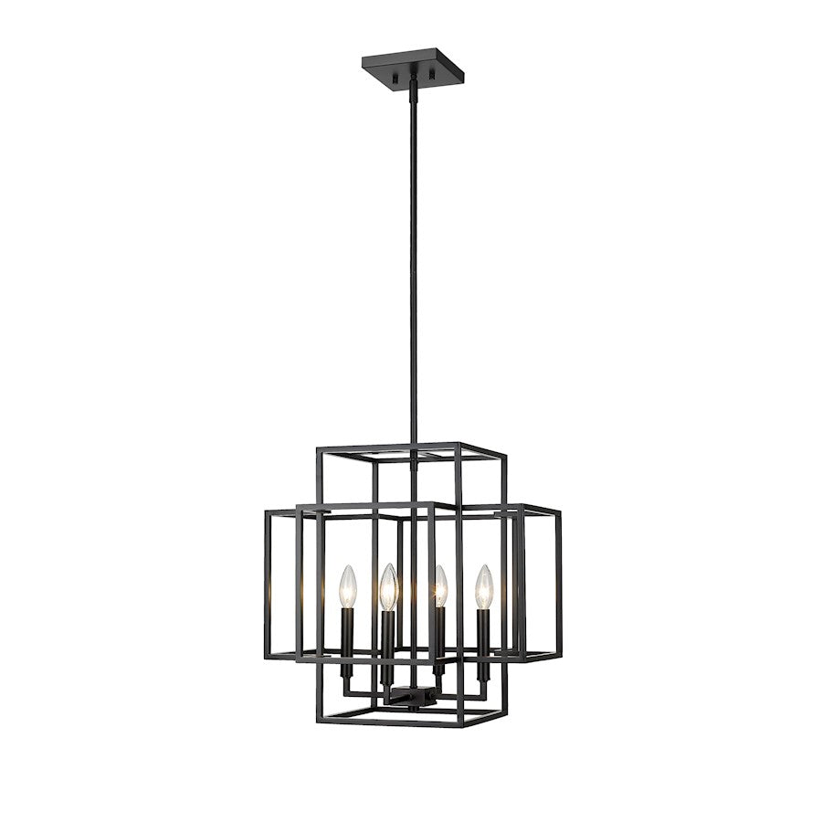 Z-Lite Titania 4 Light 18" Pendant, Matte Black - 454-18MB