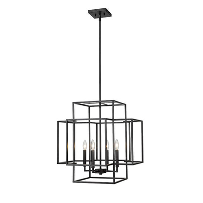 Z-Lite Titania 4 Light 22" Pendant, Matte Black - 454-22MB