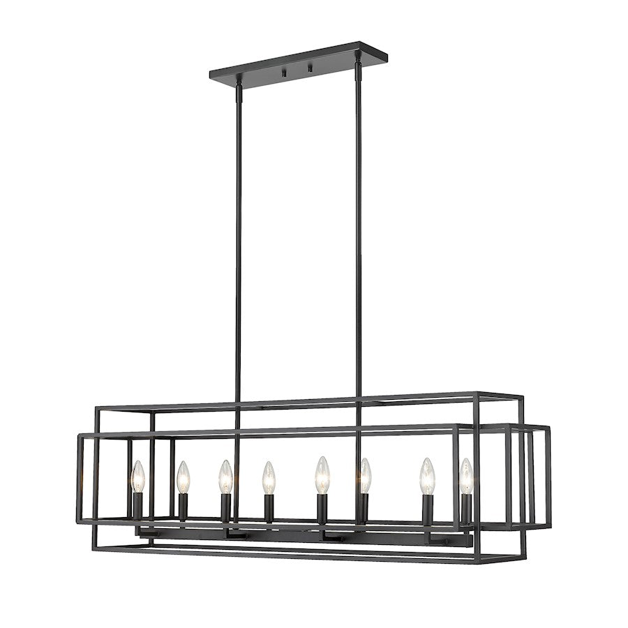 Z-Lite Titania 8 Light 13" Pendant, Matte Black - 454-44L-MB