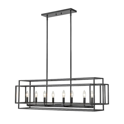 Z-Lite Titania 8 Light 13" Pendant, Matte Black - 454-44L-MB