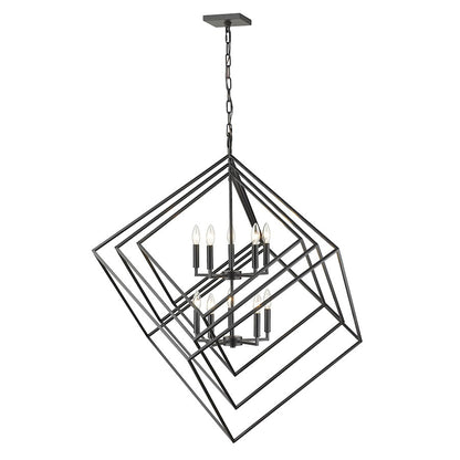 Z-Lite Euclid 10 Light 41.5" Chandelier, Matte Black - 457-10MB