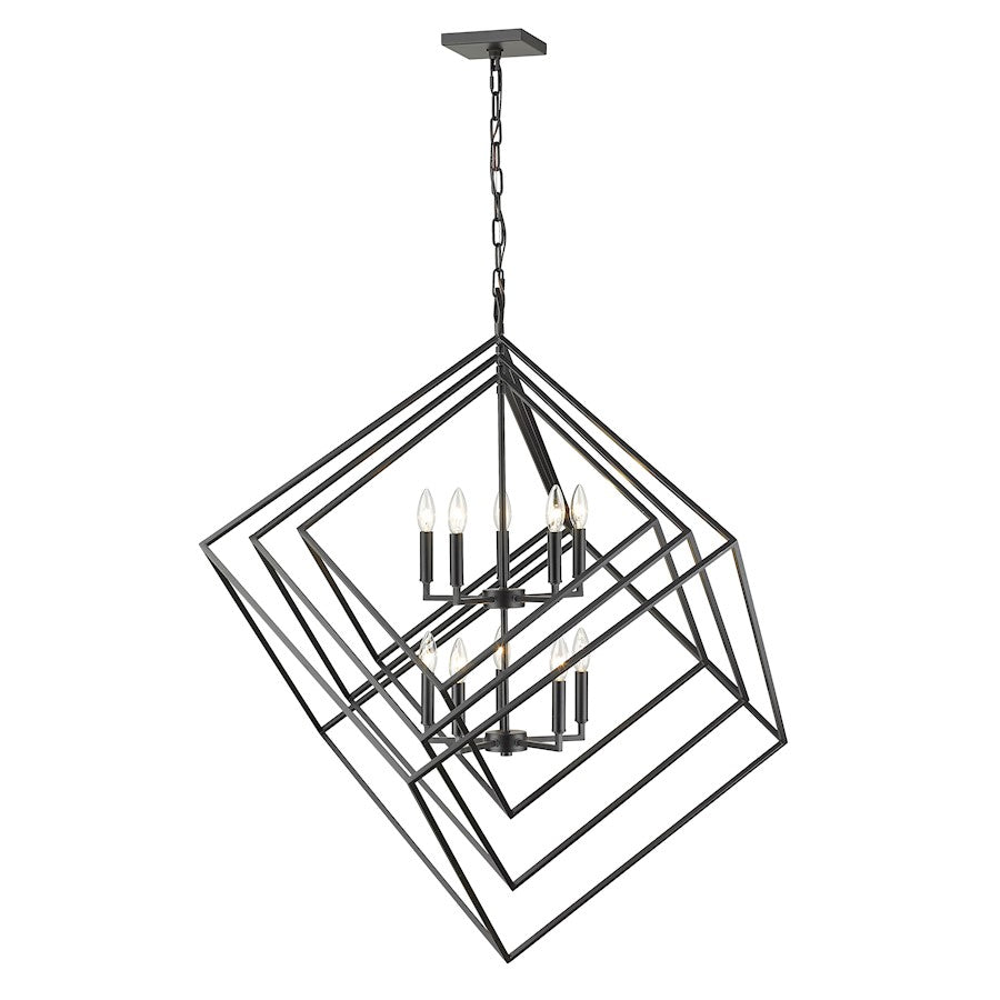 Euclid Linear Chandelier, Matte Black