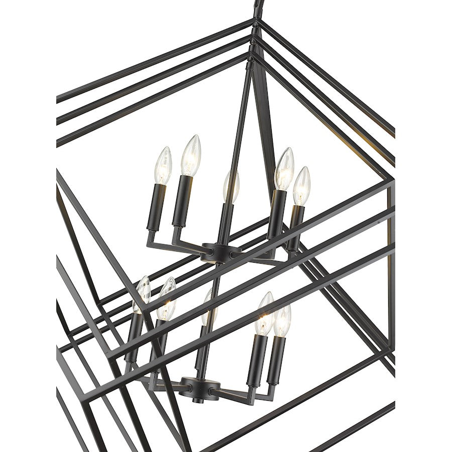 Euclid Linear Chandelier, Matte Black