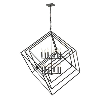 Euclid Linear Chandelier, Matte Black