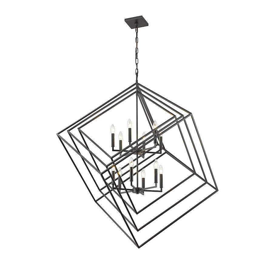 Euclid Linear Chandelier, Matte Black