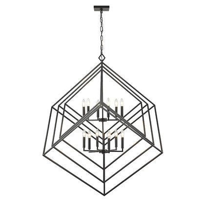 Euclid Linear Chandelier, Matte Black