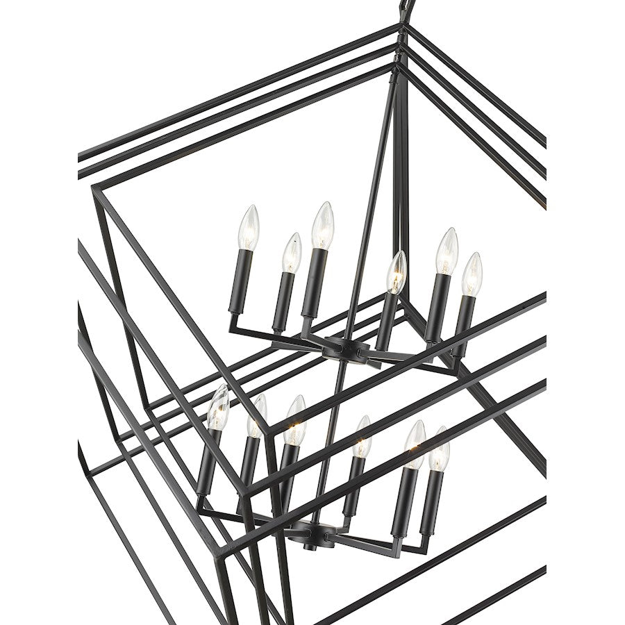 Euclid Linear Chandelier, Matte Black