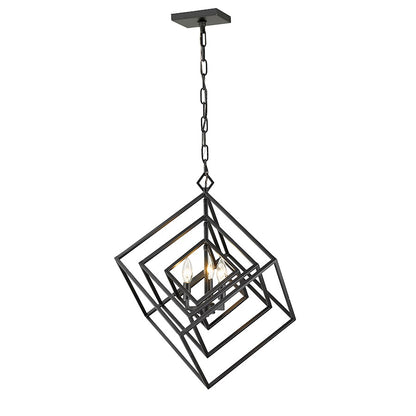 Z-Lite Euclid 3 Light Chandelier, Matte Black - 457-3MB