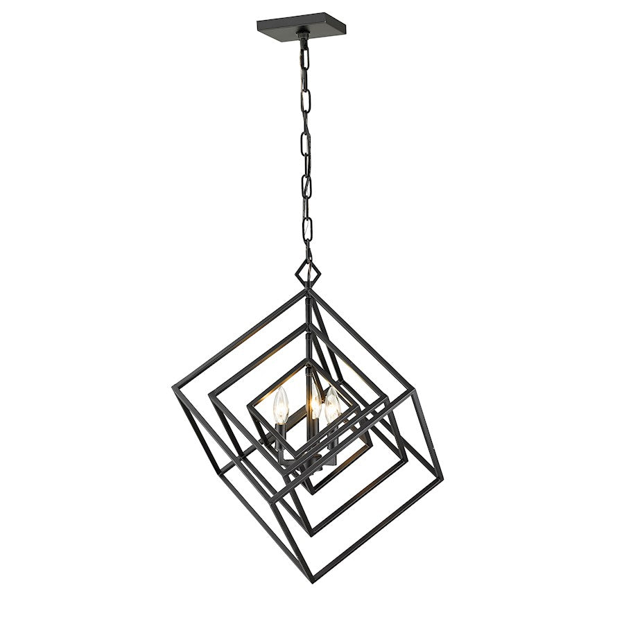 Euclid Small Chandelier, Matte Black