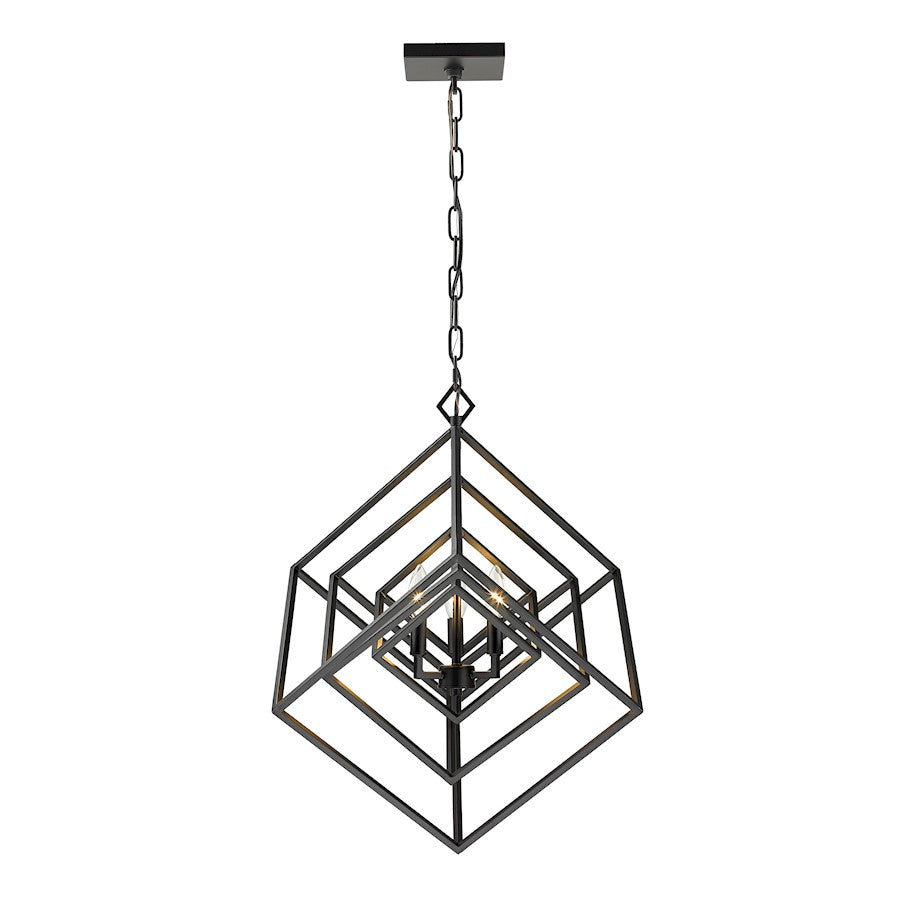 Euclid Small Chandelier, Matte Black