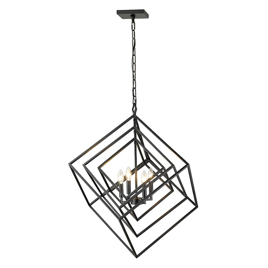 Euclid Small Chandelier, Matte Black