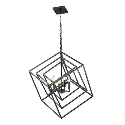 Euclid Small Chandelier, Matte Black