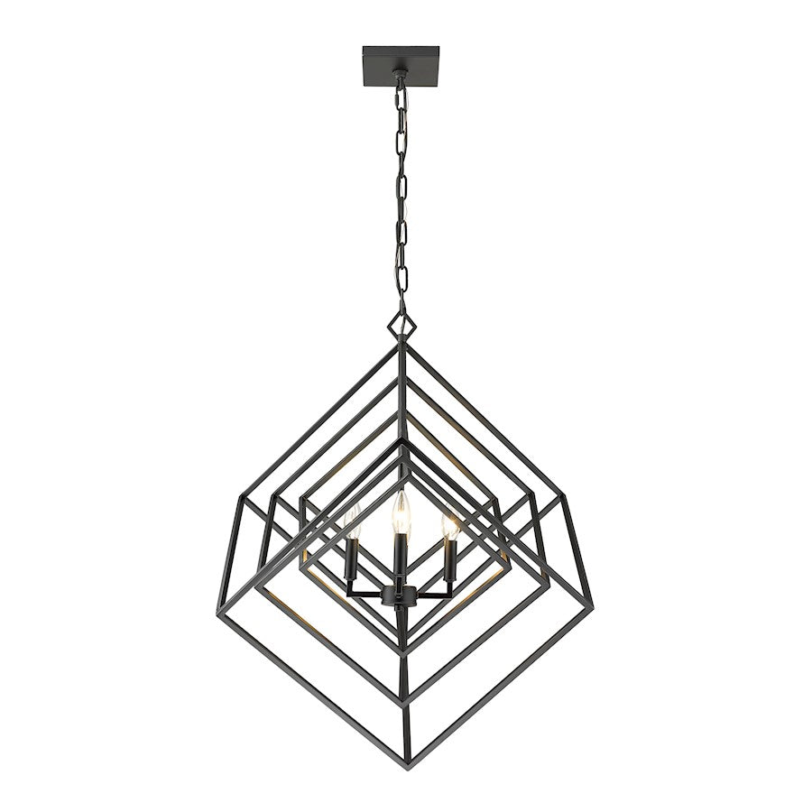 Euclid Small Chandelier, Matte Black