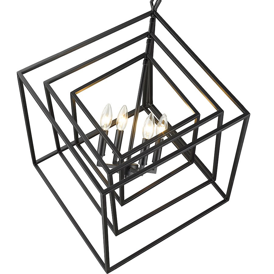 Euclid Small Chandelier, Matte Black